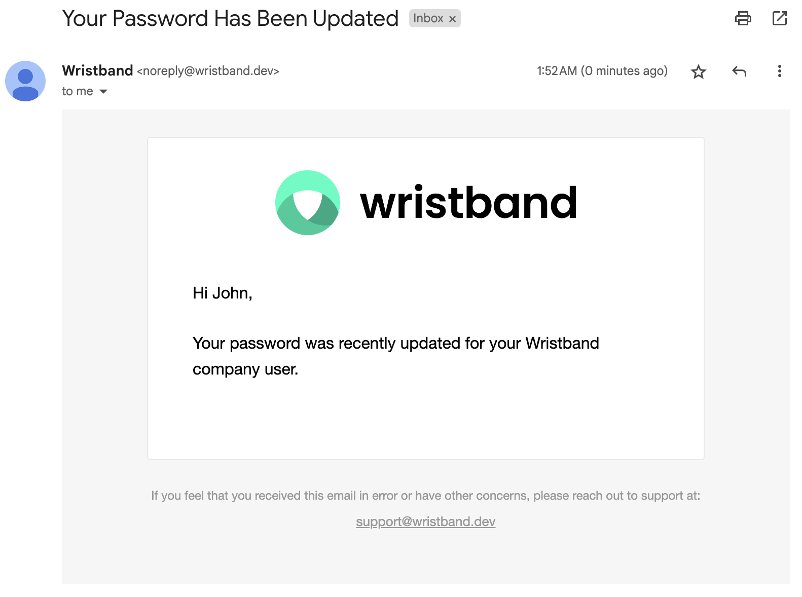 Password Updated Email