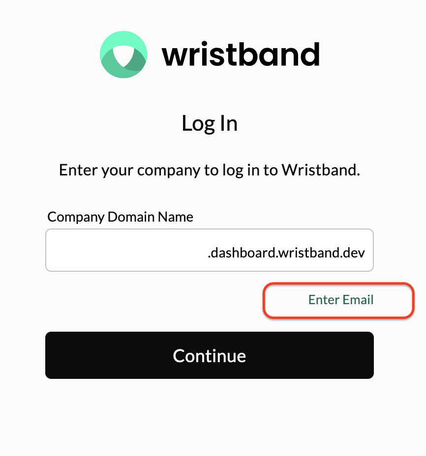 Enter Tenant Domain Screen