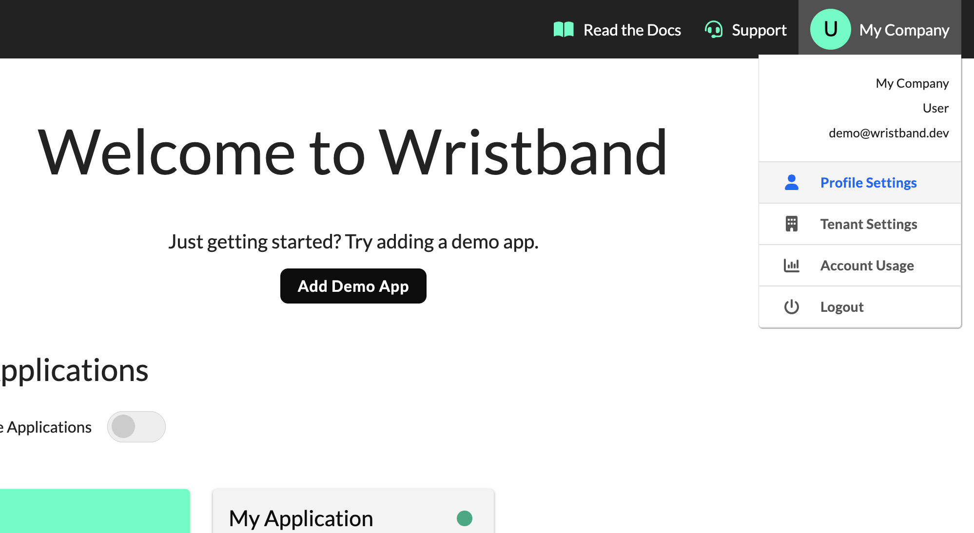 Account Settings in Wristband