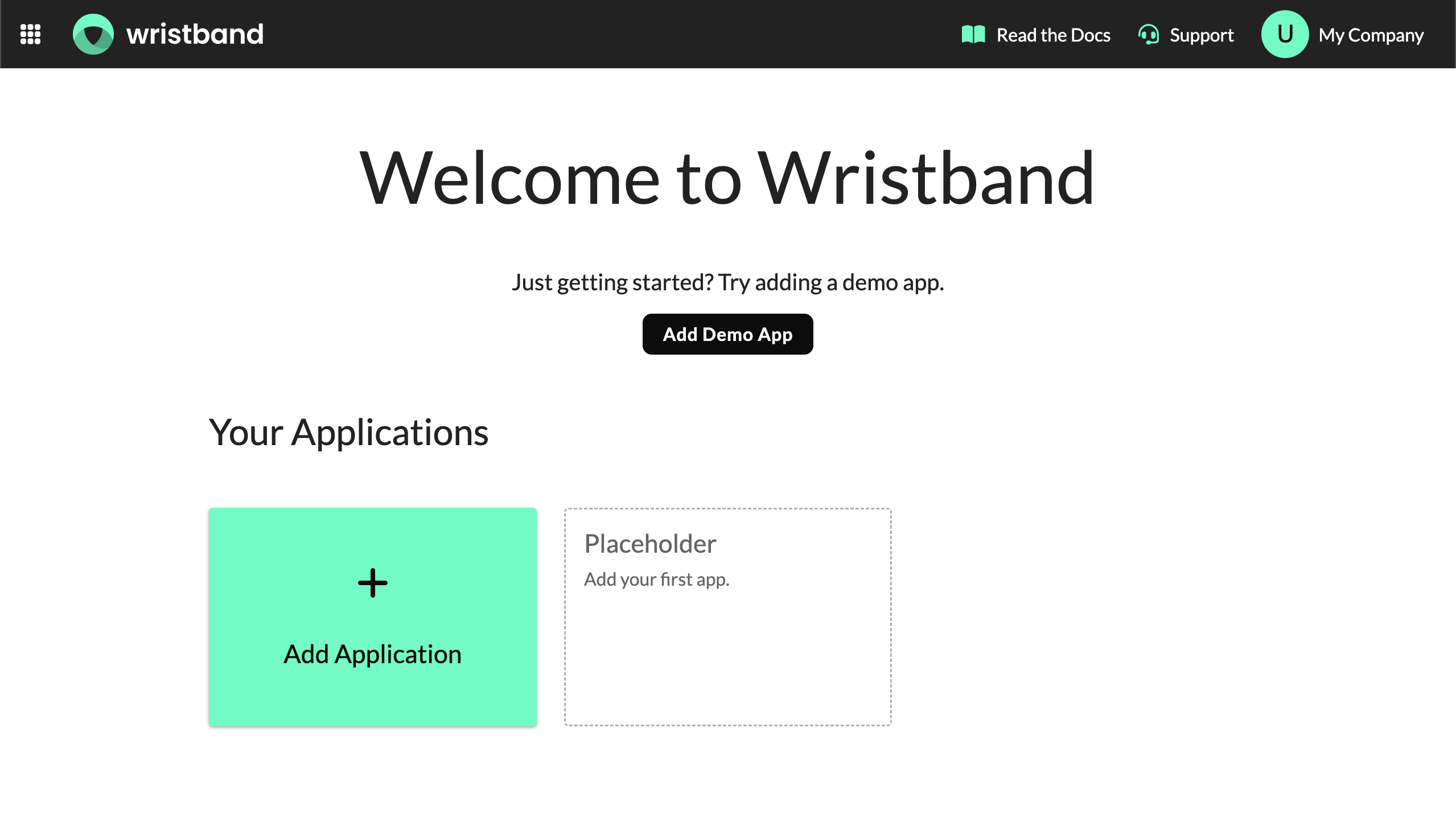 Wristband Dashboard Home Page