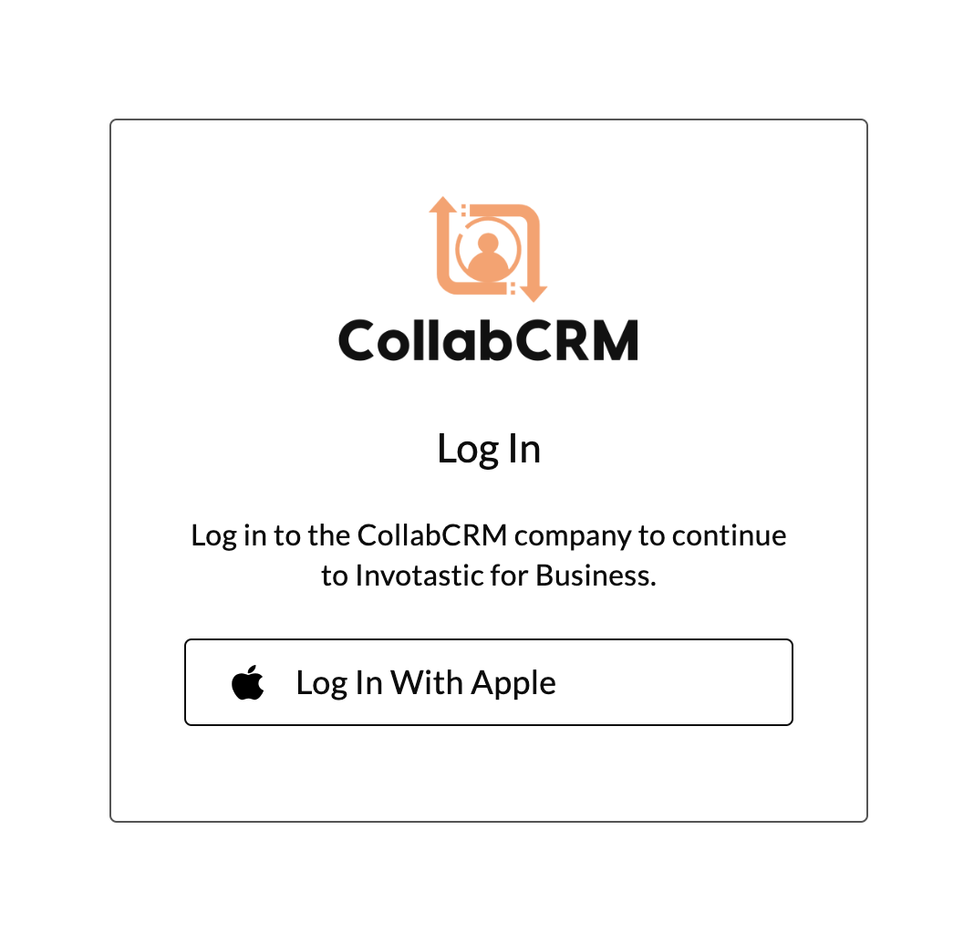 Apple login button on Tenant-level Login Page