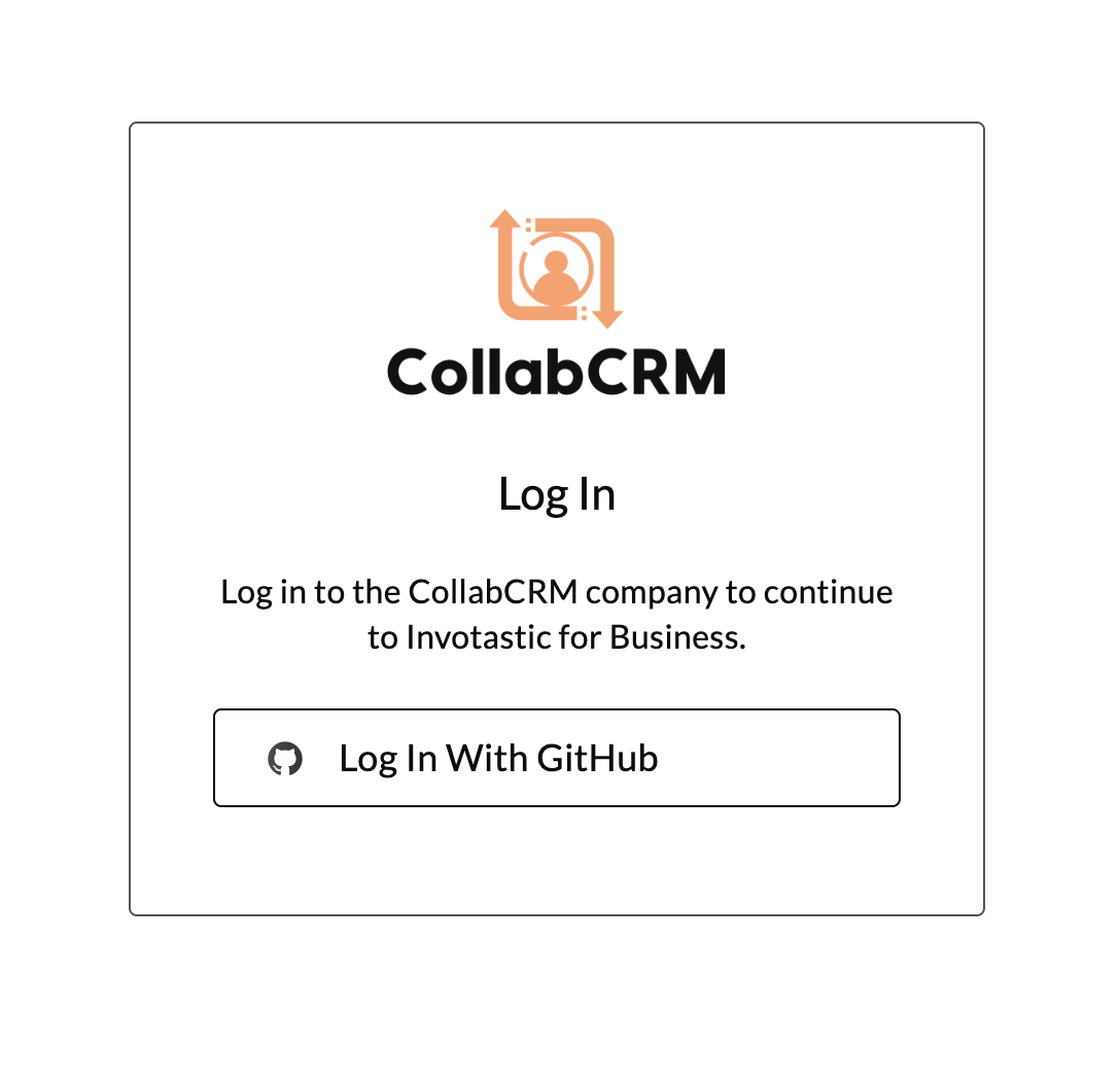 GitHub login button on Tenant-level Login Page